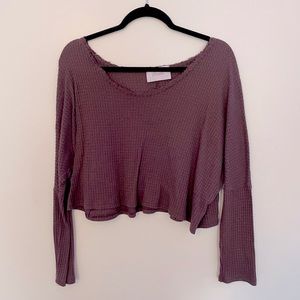 purple cropped long sleeve